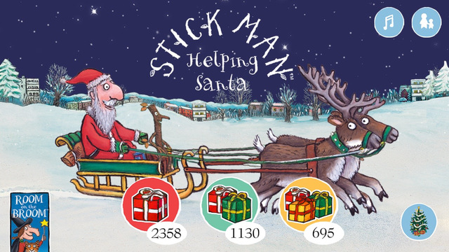 Stick Man Helping Santa